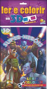 Ler e Colorir em 3d - Super-herois