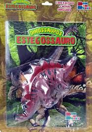 Estegossauro Dinossauros - Livro ilustrado com miniatura articulada