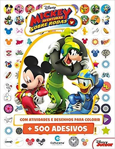 500 Adesivos Disney Mickey Aventuras Sobre rodas