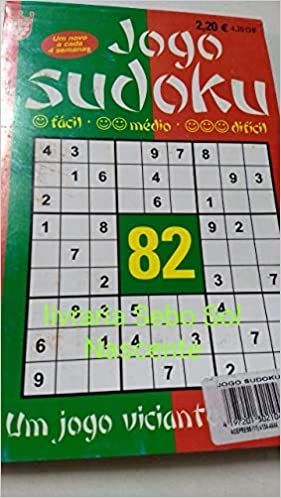 Nº 82  Jogo Sudoku - Fácil, Médio, Difícil