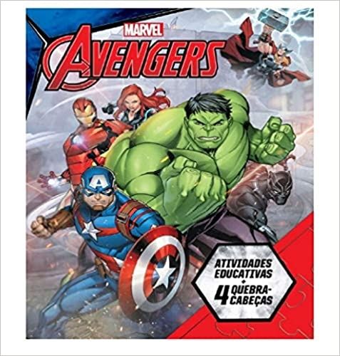 Marvel Aprender Brincando. Avengers com 4 quebra cabeças
