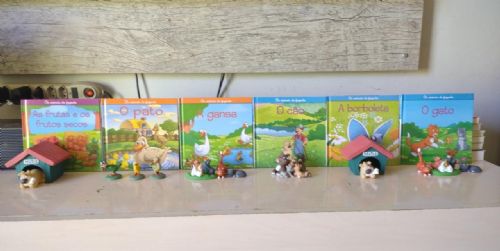 coleçao Miniaturas Animais Da Fazenda +  6 livros
