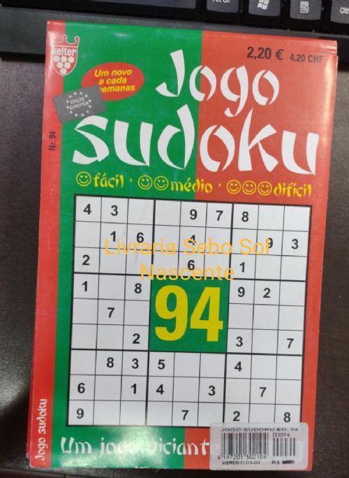 Nº 94 Jogo Sudoku - Fácil, Médio, Difícil