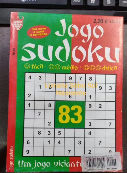 Nº 83 Jogo Sudoku - Fácil, Médio, Difícil