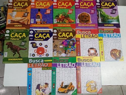 Kit Caça Palavras diversos com 13 volumes - Facil / Medio / Dificil