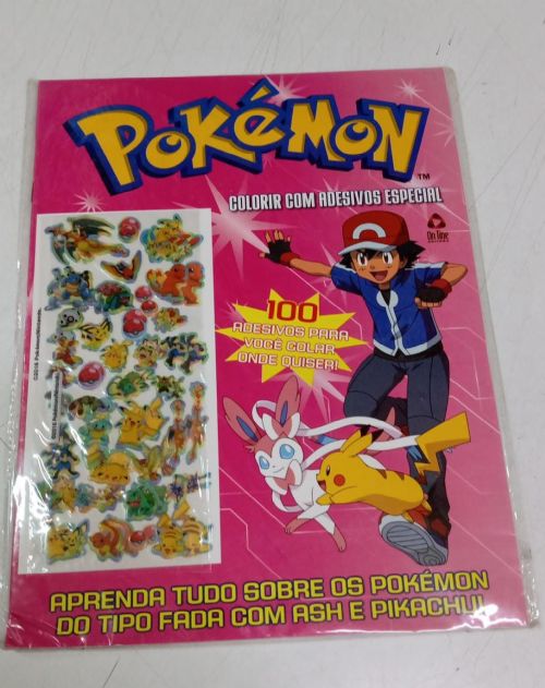 Livro colorir Pokemon - Colorir com adesivos especial