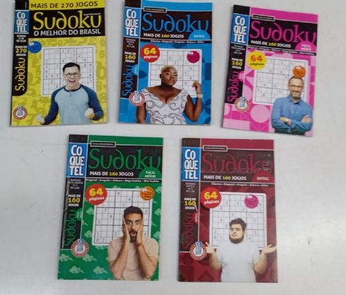 Kit Sudoku Coquetel com 5 Volumes -  Fácil / Médio / Difícil