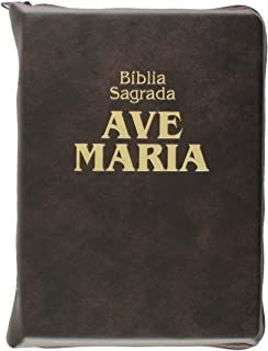 Bíblia Sagrada Ave Maria  Zíper Média Marrom