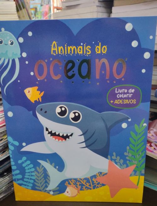 Animais do Oceano - Livro de Colorir Com Adesivos