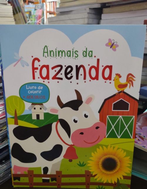 Animais da Fazenda - Livro de Colorir Com Adesivos