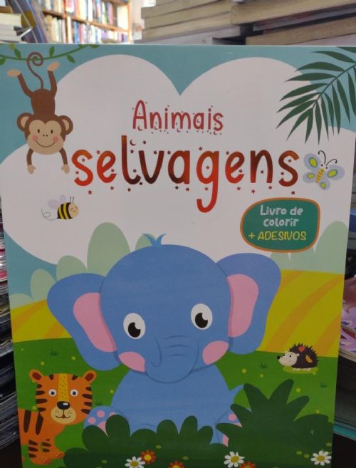 Animais Selvagens - Livro de Colorir Com Adesivos