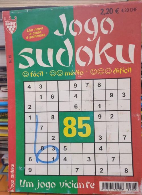 Nº 85 Jogo Sudoku - Fácil, Médio, Difícil