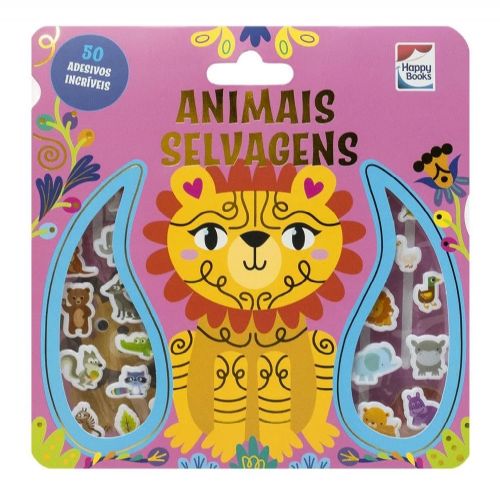 Animais - Selvagens Coleção Livro com Adesivos Fofinhos 50 Adesivos Incríveis