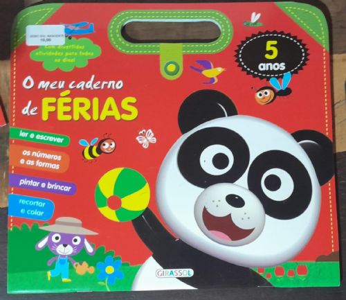 O meu caderno de férias - Ler e escrever; Os números e as formas; Pintar e brincar; Recortar e colar