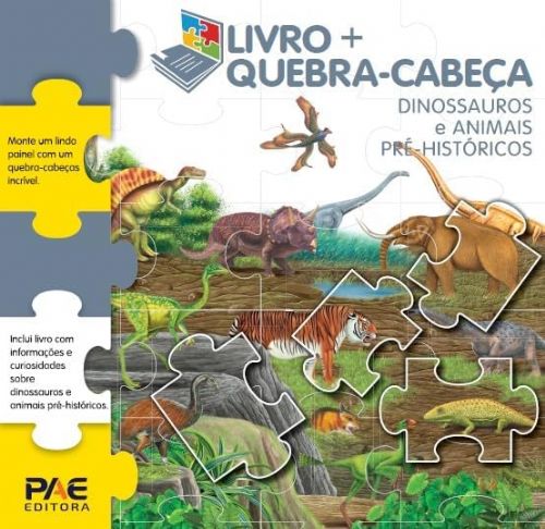 Dinossauros e animais pré-históricos - Livro + quebra-cabeça